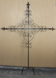 LARGE WROUGHT IRON CROSS DECORATIVE GARDEN