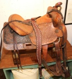 HAND TOOLED WESTERN SADDLE