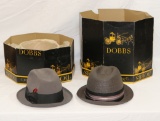 2 VTG DOBBS HATS IN HAT BOXES