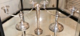 PR ART DECO STERLING SILVER CANDLESTICKS, & FLUTED