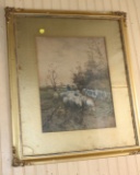 OLD GOLD GILT FRAMED & MATTED ENTITLED 