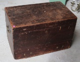 FANTASTIC PRIMITIVE TRUNK CHEST W/ BOTTOM DRAWER,