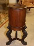 UNUSUAL VTG BARREL SHAPED CABINET TABLE,