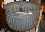 ANTIQUE FRANKLIN METAL APPLE BUCKET W/ ROPE