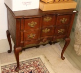 MAHOGANY 2 DRAWER CHEST, W/ SERPENTINE FRONT,