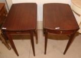 2 VINTAGE MAHOGANY DROP LEAF SIDE TABLES, 1