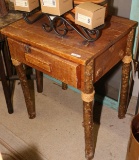 LOG CABIN TABLE W/ DRAWER