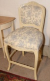 FRENCH COUNTRY WHITE STOOLS WITH BLUE TOILE