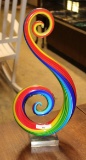 MURANO ART GLASS TREBLE CLEF SCULPTURE W/