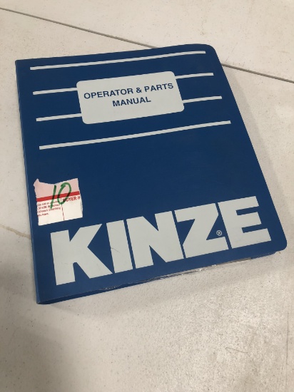 KINZE MODEL 3700 FRONT FOLDING PLANTER OPERATOR & PARTS MANUAL