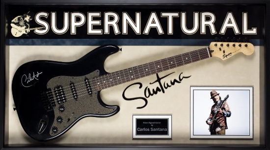 Santana  "Supernatural" Signed and Framed Guitar