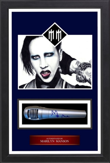 Marilyn Manson Autographed Microphone