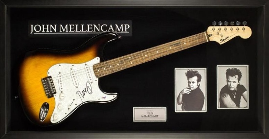 John Mellencamp Signed and Framed Guitar