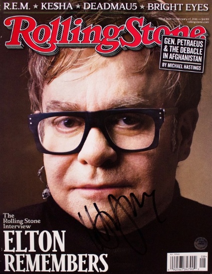 Elton John Autographed Rolling Stone Cover