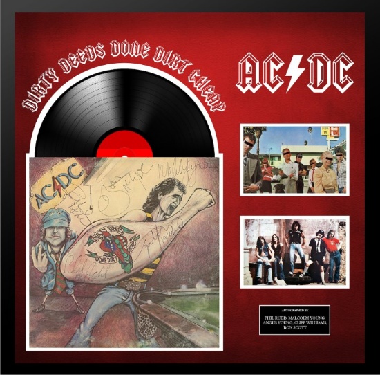 AC/DC Framed "Dirty Deeds Done Dirt Cheap" Signed Album