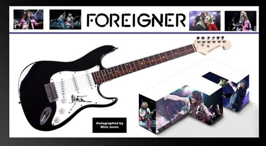 Foreigner Signed and Framed Guitar