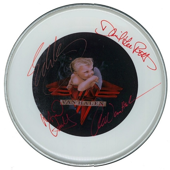 Van Halen 1984 Signed Drum Head