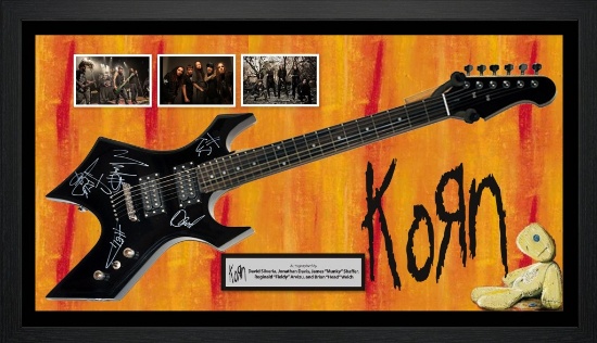 Korn Signed and Framed Guitar