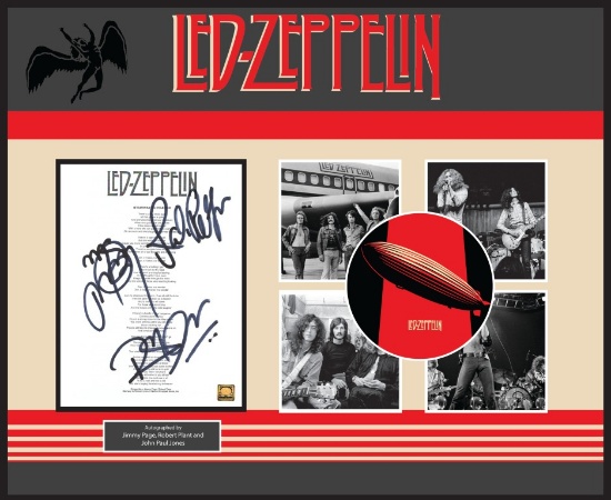 Led Zeppelin Stairway To Heaven Signed Lyrics