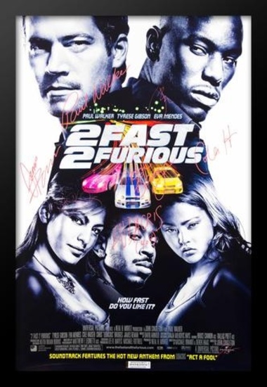 2 Fast 2 Furious Movie Poster - Signed Movie Poster