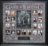 Game Of Thrones - Cast Signed 35x30 Collage Custom Framed