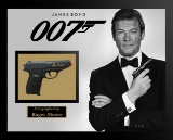 James Bond Signed Framed Replica Gun