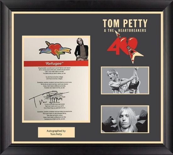 Tom Petty Autographed Lyrics Refugee