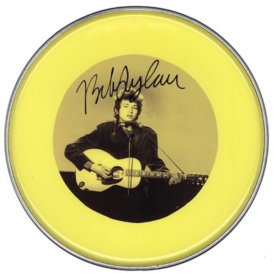 Bob Dylan Signed Drum Head