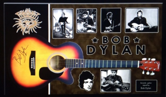 Bob Dylan Signed and Framed Guitar - Acoustic