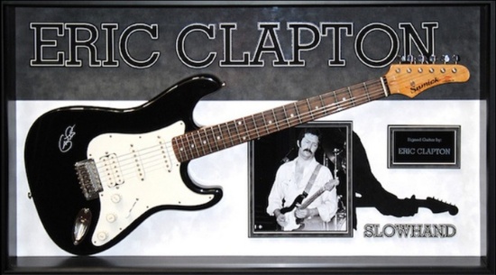 Eric Clapton Signed and Framed Guitar - Slow hand