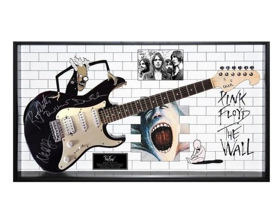 Pink Floyd Signed and Framed Guitar The Wall