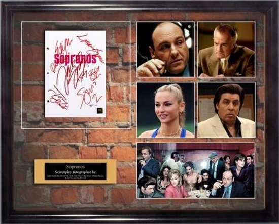 Sopranos - Signed Movie Script in Photo Collage Frame