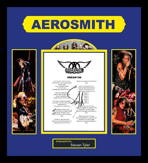 Aerosmith Signed "Dream On" Lyrics