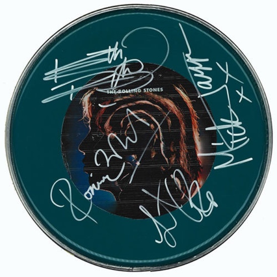 The Rolling Stones Signed Drum Head