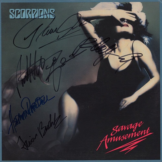 Scorpions Signed Savage Amusement Album