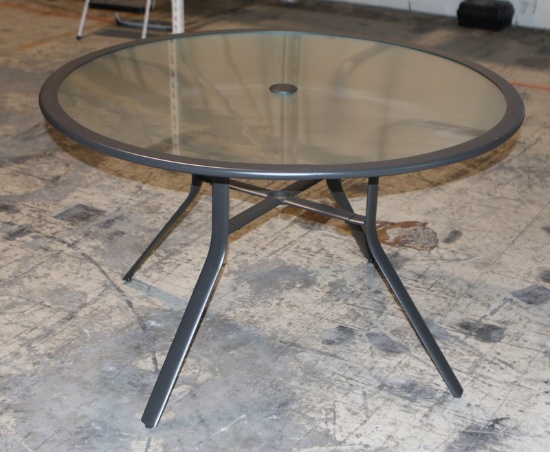 48" Round Glass Patio Dining Table