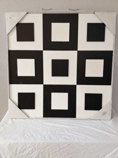 Raised Blocks Black And White Wall Art