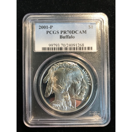 US Commemorative Silver Dollar Proof 2001-P Buffalo PR70DCAM PCGS