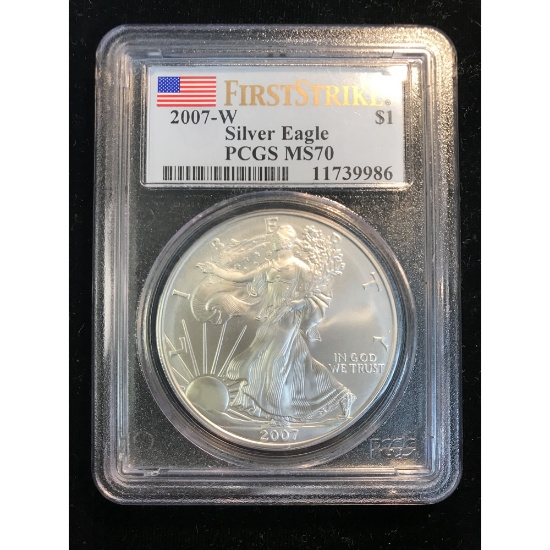 American Silver Eagle 2007-W Burnished MS70 PCGS