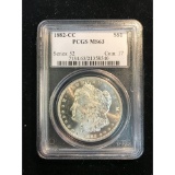 Certified Morgan Silver Dollar 1882-CC MS63 PCGS