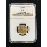 Certified $5 Gold Liberty 1881 AU58 NGC