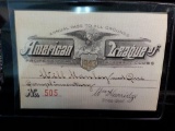 1943 American League Baseball annual pass No. 505