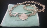 Tiffany & Co. Oval Tag Choker Sterling Silver .925