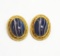 Vintage Blue Lace Agate Clip Earrings