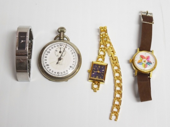 Lot of Watches: 3 Vintage Ladies Watches & 1 Stop Watch