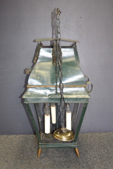Vintage Thomas Industries 3 Light Lantern Style Hanging Lamp Vintage Thomas Industries 3 Light Lantern Style Hanging Lamp