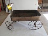 1920'S SMALL F LARGE R STEEL WHEEL WAGON WOOD BOX