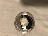 1993 British virgin islands $25 Dollar 9.25% silver proof coin