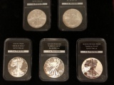 The complete set of American eagle silver dollars 1 ounce pure silver