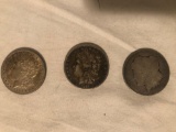 1880s Morgan silver dollars